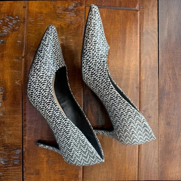 Alfani Step ’n Flex Woven Pointed-Toe Heels | Black & White | Size 8M - Picture 4 of 9